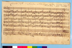Concertos de Brandemburgo, No.5 D-Dur, 1721 (caneta e tinta sobre papel) (ver também 308416 e 308425)